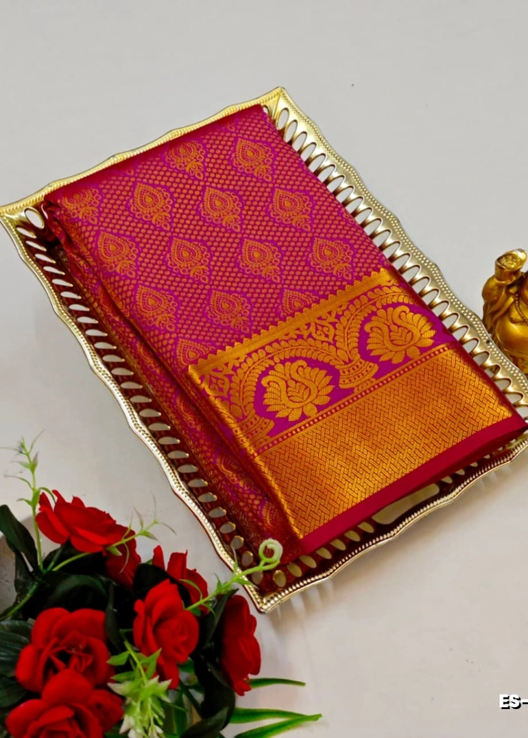 vadamalli - Bridal silk gold silvar and copper zari weave and wedding art silk sarees